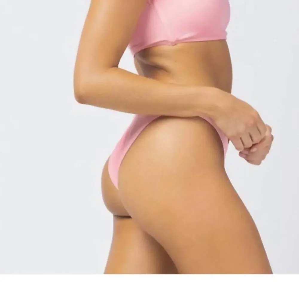 L*Space Foley Bitsy Ribbed Bikini Bottom Crystal Pink Small NWT